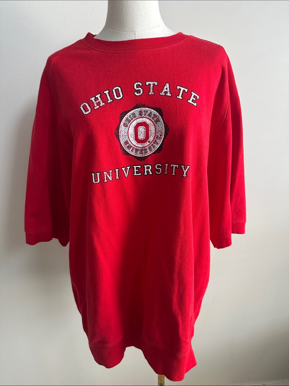 Ohio State University Collegiate Pullover Sweatshirt Women‎ L Short Sleeve OSU